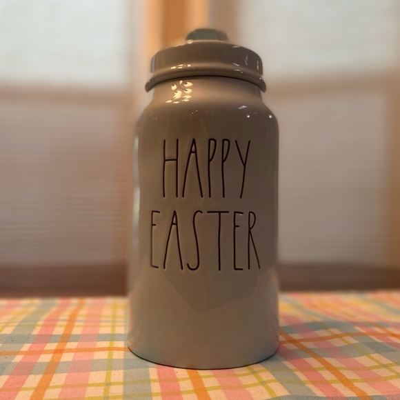 Rae Dunn Tall Blue Ceramic Happy Easter Canister Removable Lid, Easter Decor - Picture 16 of 16